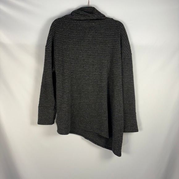 New York Laundry Women's Gray Textured Cowl Neck Tunic Top Button Detail L - Picture 11 of 12